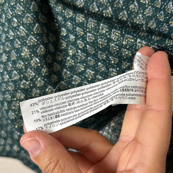 Zara Trafaluc metallic green tank top size Small - Picture 5 of 8